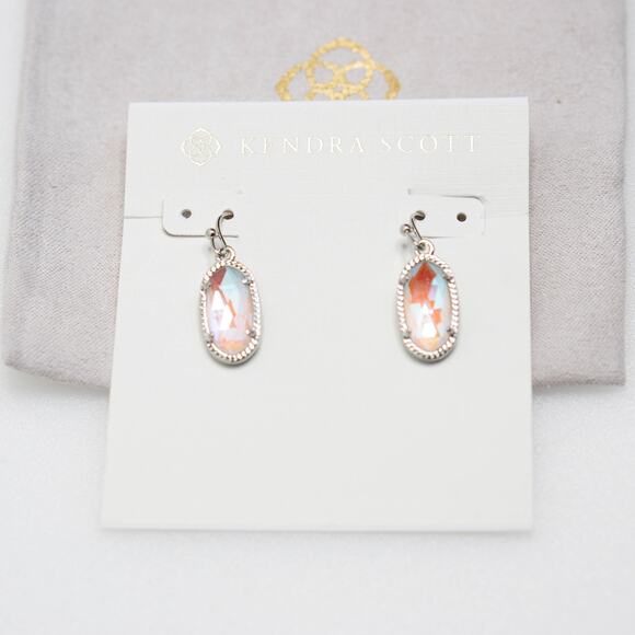 Kendra Scott Lee Silver Drop Earrings in Dichroic Glass - Picture 3 of 3